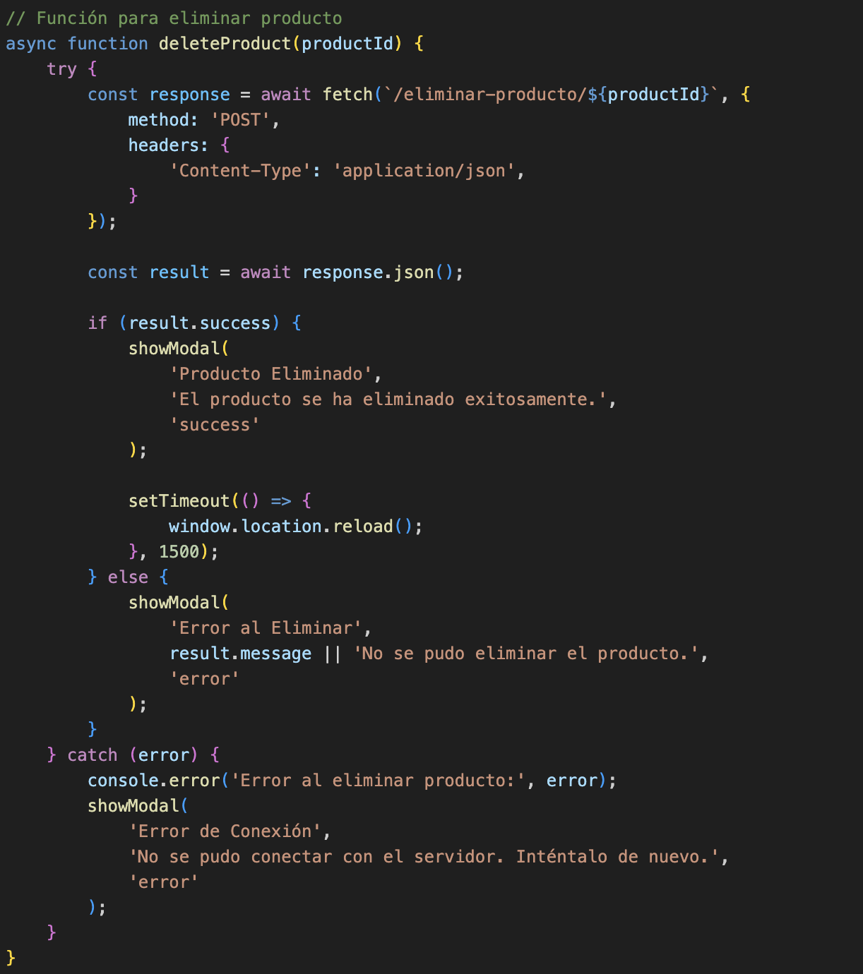 Operaciones CRUD con Fetch API