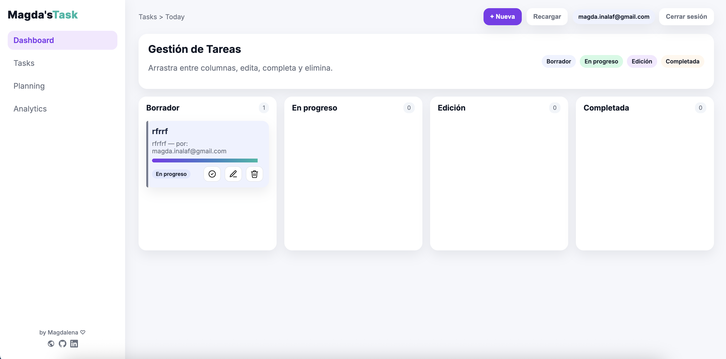 Gestión de Tareas - Kanban Board